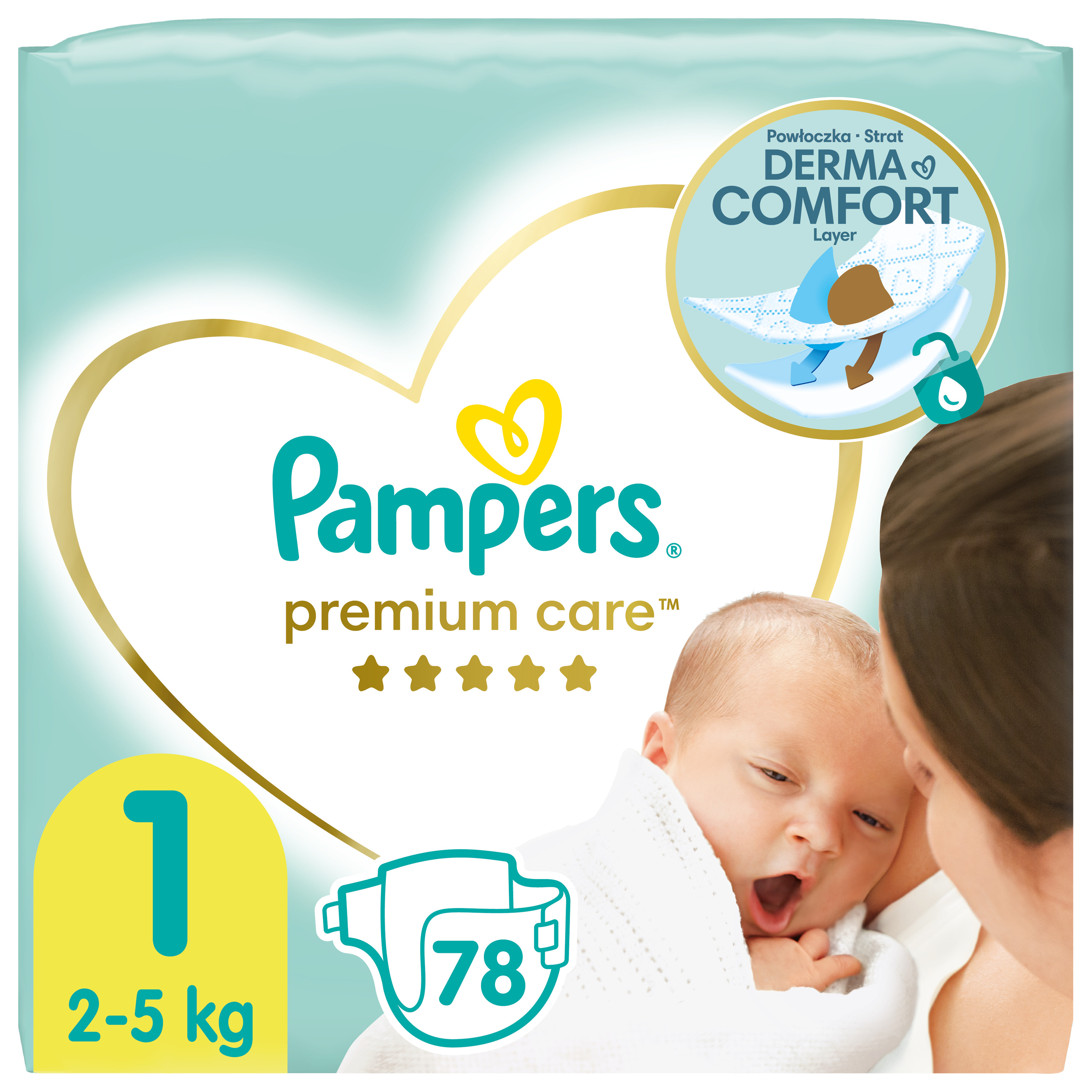 pampers premium care 1 2-5kg 88szt