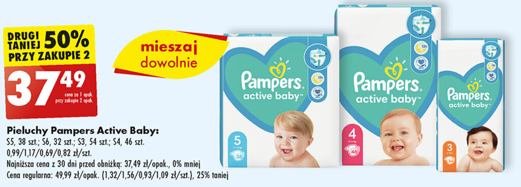 pampers roz 6 active baby dry 43 szt