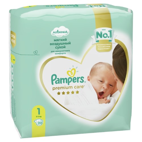 pampers premium care pieluchy rozmiar 1 newborn 2-5kg 88 sztuk