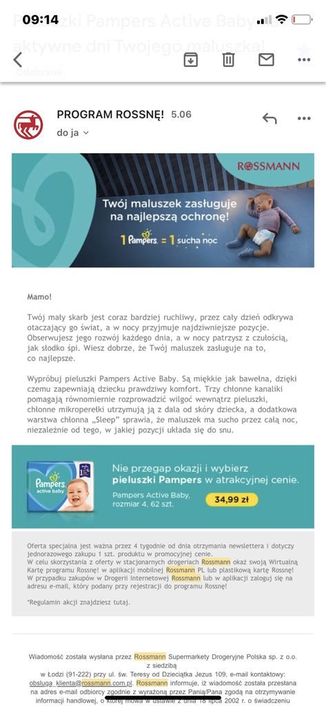 rozmiary pampersów pampers