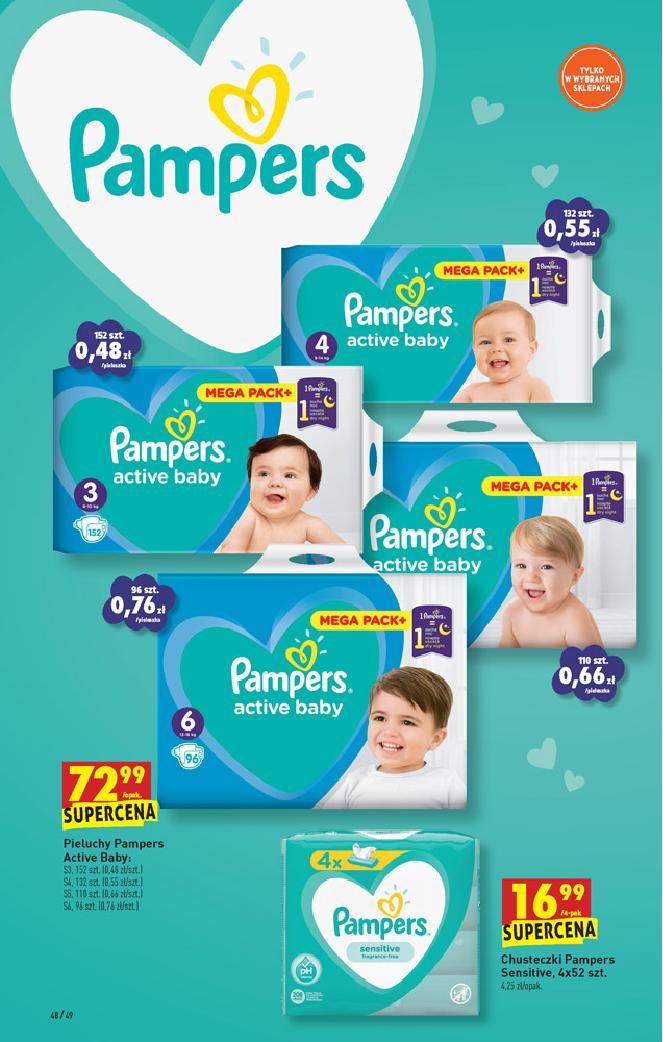 pampers pants active baby 4 maxi 9-15kg opakowanie 62szt