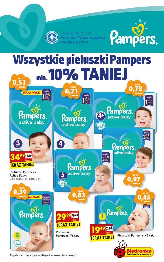 biedronka pieluchomajtki pampers mega