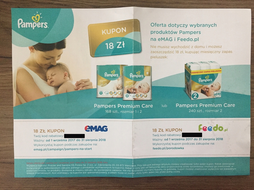 pampers na sztuki