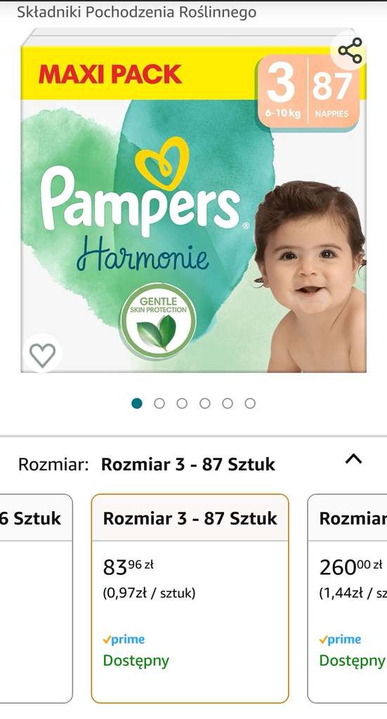 pieluchy pampers 9 lat 16 lat