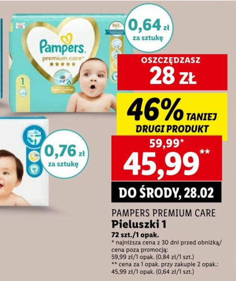 pampers procare pieluchy rozmiar 0 1-2 5kg 38 sztuk